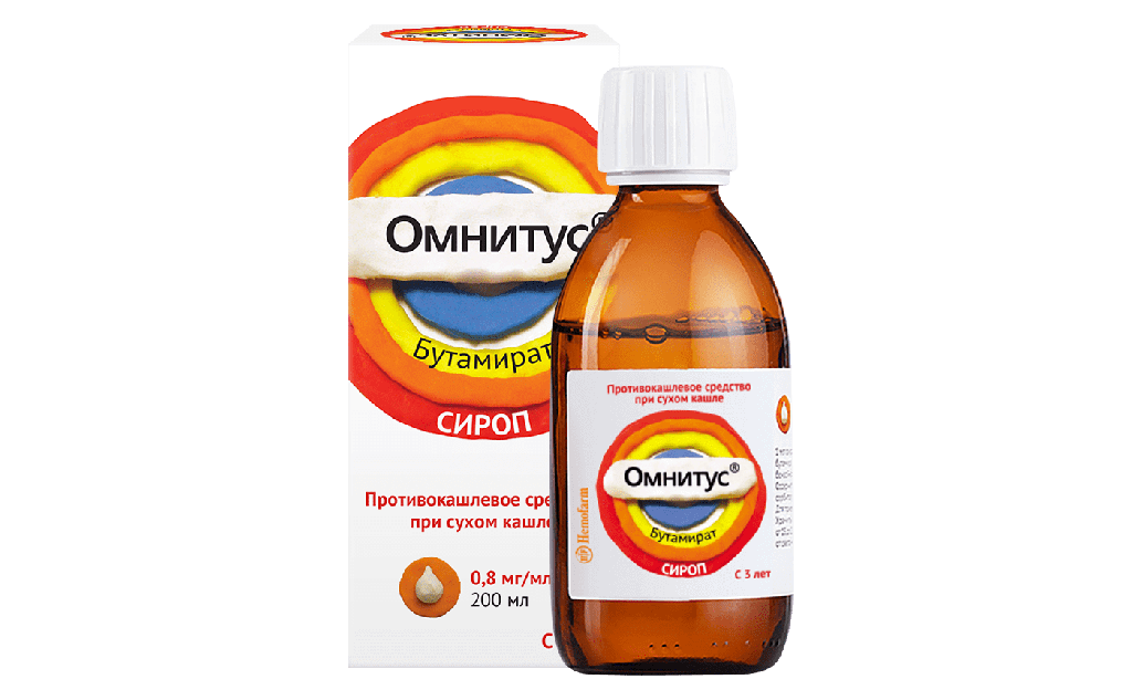 Омнитус 0.8мг/мл 200мл сироп Ленус мед